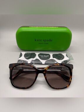 kate spade Sunglasses with Green Case with Tortoiseshell and Branded Cloth